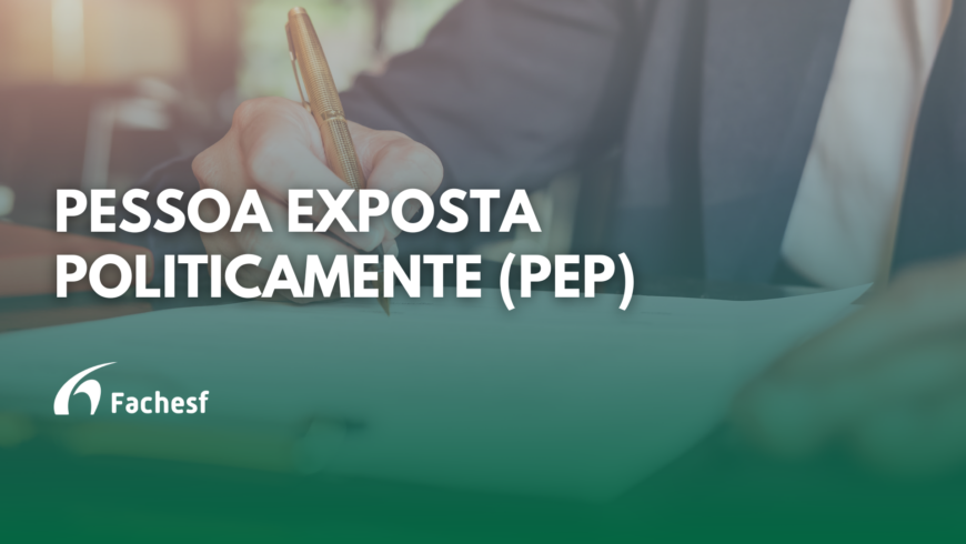 Foto de um documento sendo assinado. Texto da imagem: Pessoa Exposta Politicamente (PEP).